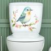 Наклейка на унитаз с изображением птицы и цветка, съемная самоклеящаяся водостойкая ПВХ Настенная наклейка для гостиной, ванной комнаты, крышка унитаза, декоративная наклейка