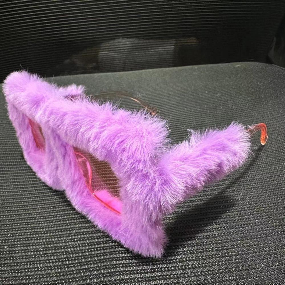 Большие зимние очки в стиле новинки, модные плюшевые солнцезащитные очки для женщин