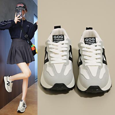 Женские универсальные кроссовки на толстой подошве, увеличивающие рост, модель Forrest Gump, новые осенние модели 2025 года, визуально уменьшающие размер ноги, повседневная спортивная обувь, женская обувь