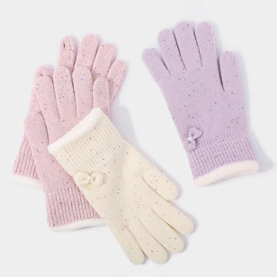 Женские зимние перчатки Теплые перчатки с сенсорным экраном С пайетками в виде бабочки Вязаные Утепленные