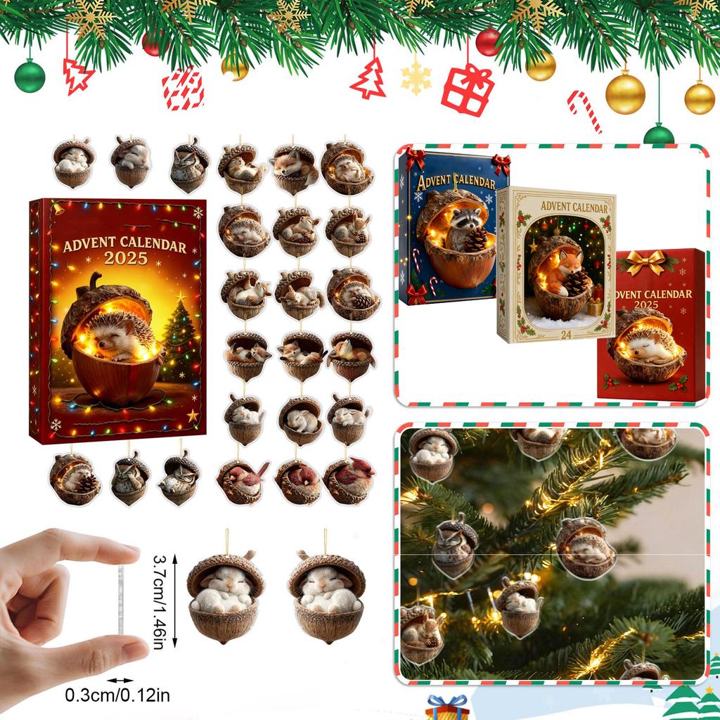 Адвент-календарь включает 24 милых подарка, календарь обратного отсчета и подвески-сюрпризы