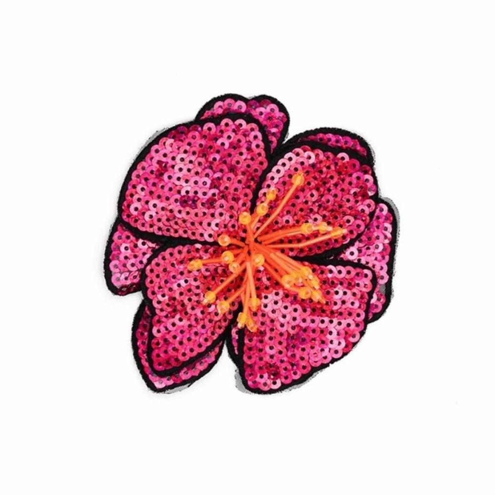 Colorful Sequins Flower Applique Handmade Beads Repair Hole Applique Clothing Decoration