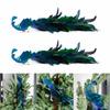 2Pcs Artificial Natural Feathered Peacocks with Long Tail Designs Christmas Tree Clip on Ornaments for Home Party Decor