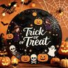 Wall Hanging Props for Halloween Wooden Trick or Treat Door Hanger, Pumpkin Ghost Bat Spider Web Welcome Classic Signs Sign with Jute Rope, Farmhouse