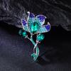 Premium New Colored Diamond Calla Lily Brooch Exquisite Fashion Elegant Women's Suit Corsage Dress Accessories Pin