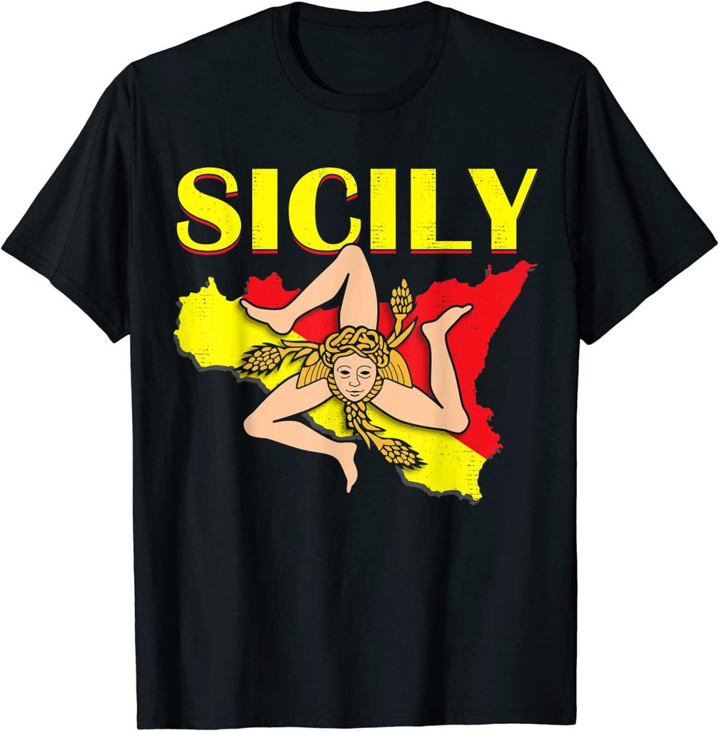 NEW LIMITED Vintage Sicily Sicilian Flag Pride T-Shirt Mens Womens Tees Top Tops Tee