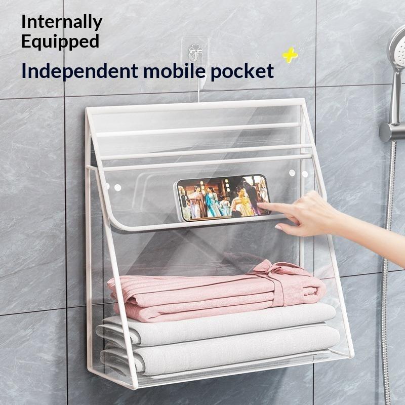 1Pcs Dormitory Wall Mounted Storage Bag Bathroom Waterproof Hanging Bag Wet Room Clothes Storage Pouch Multi-Functional Pvc Bag