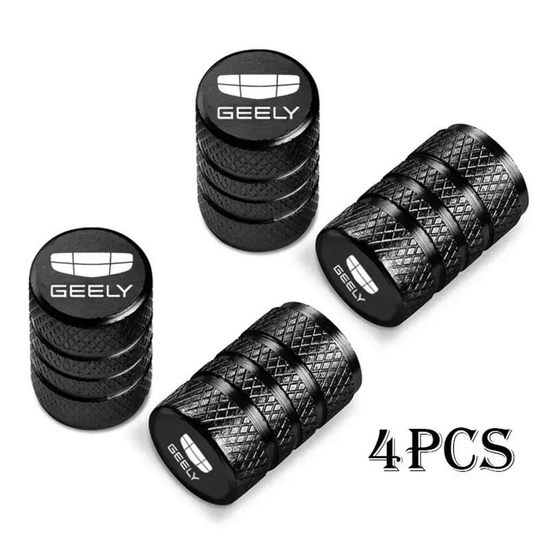 4pcs Car Wheel Tire Valve Caps Tyre Stem Covers Airdust Waterproof for Geely Atlas Coolray Emgrand EC7 EC8 X7 EX7 CK2