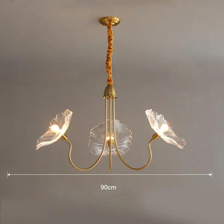Modern Minimalist Lotus Chandelier Nordic Glass LED Chandelier Bedroom Interior Home Decoration Luxurious Living Room Lighting