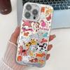 For iPhone 15 Pro Max Case IMD Cartoon PC+TPU Protective Mobile Cover with Glass Lens Film