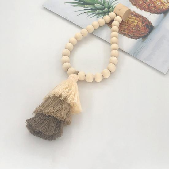 Подхваты для штор Деревянные бусины Сильная магнитная застежка Бахрома Богемный стиль Зажим для штор