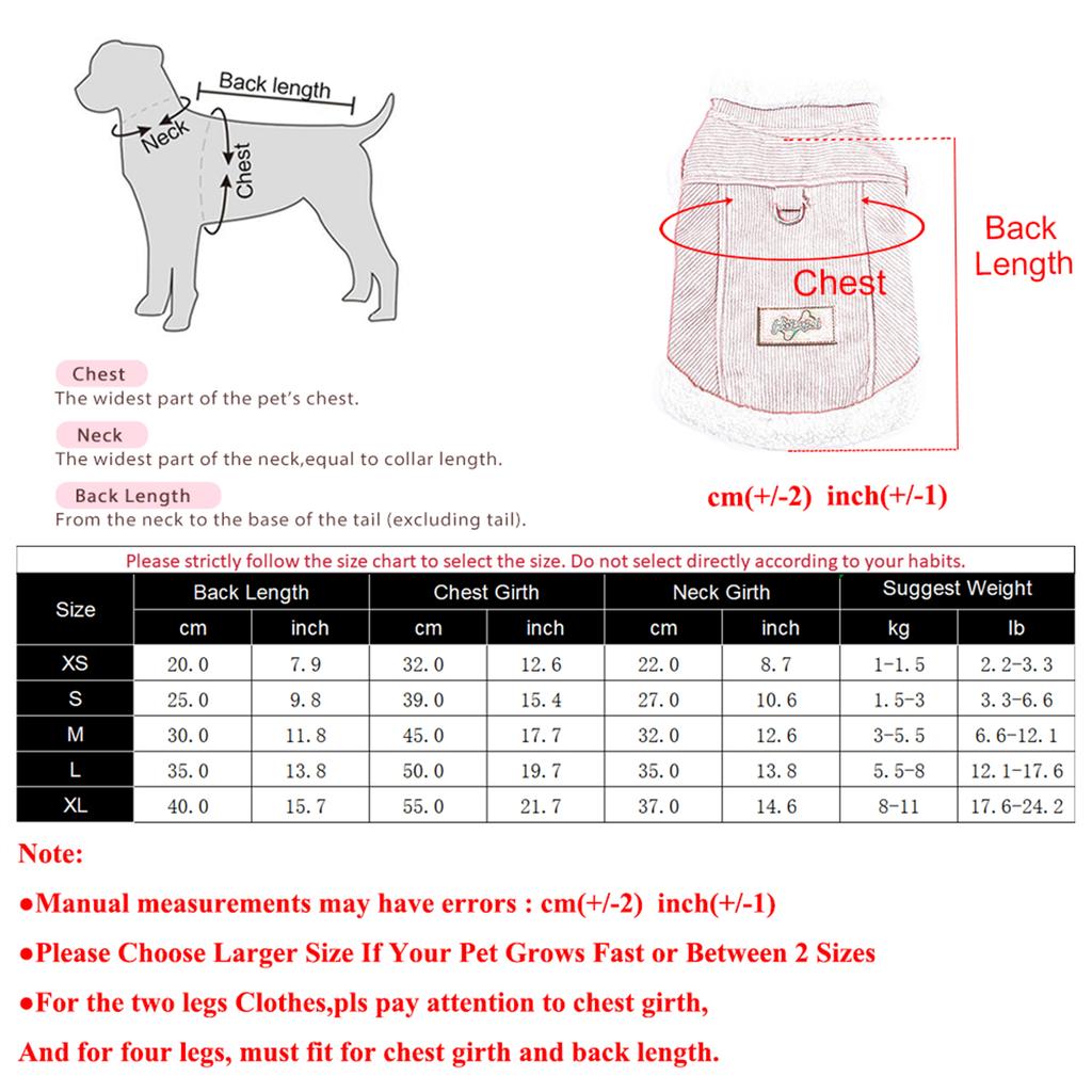 Warm Dog Clothes Autumn Winter Pet Jacket Coat Pink Grey Soft Vest Costume with D-ring Schnauzer Yorkshire Costume for Small Medium Dogs