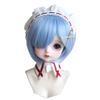 1/6, 1/4, 1/3 Doll Wig, Short Wig, Bob Wig, Heat Resistant (180°C), Accessory, Ram & Rem (1/4 Doll, Blue Rem)
