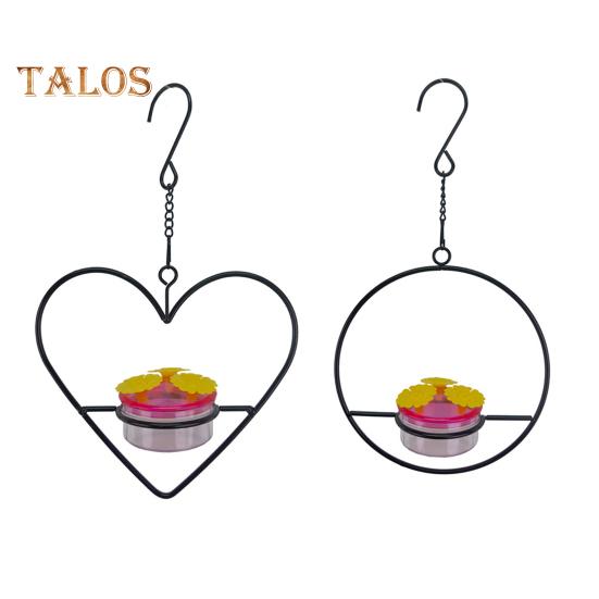 Подвесная кормушка для колибри для улицы, круглая кормушка для птиц в форме сердца с 3 отверстиями для кормления, защищенная от муравьев и пчел, кормушка для колибри для крыльца, патио