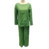 2Pcs/Set Women Casual Outfit O-neck Long Sleeve Tops Elastic Waist Wide Leg Long Pants Set Solid Color Loungewear
