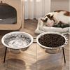 9°Tilted Angle Elevated Pets Feeders Anti Slip Cat Dish with Stand Raised Dog Feeding Basin  Puppy