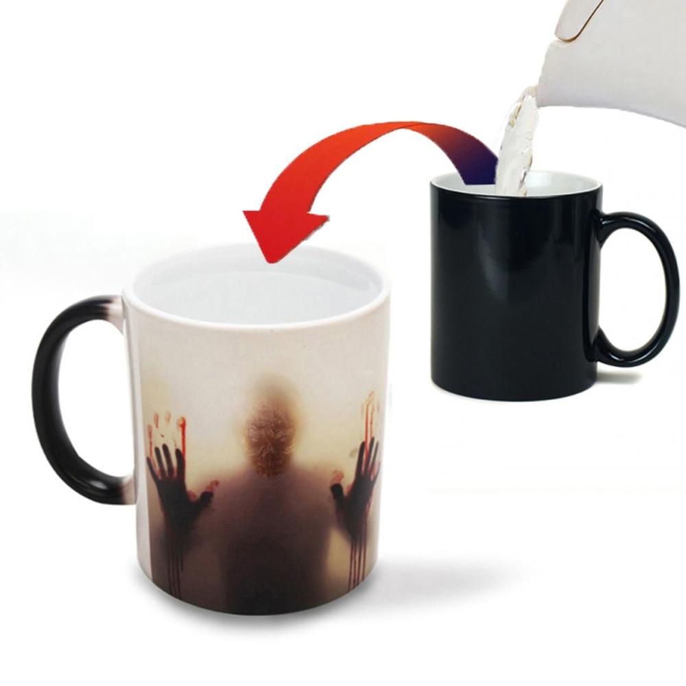 Zombie Creative Heat Sensitive Color Changing Novelty Drinkware Milk Bottle Tea Cup Coffee Mug
