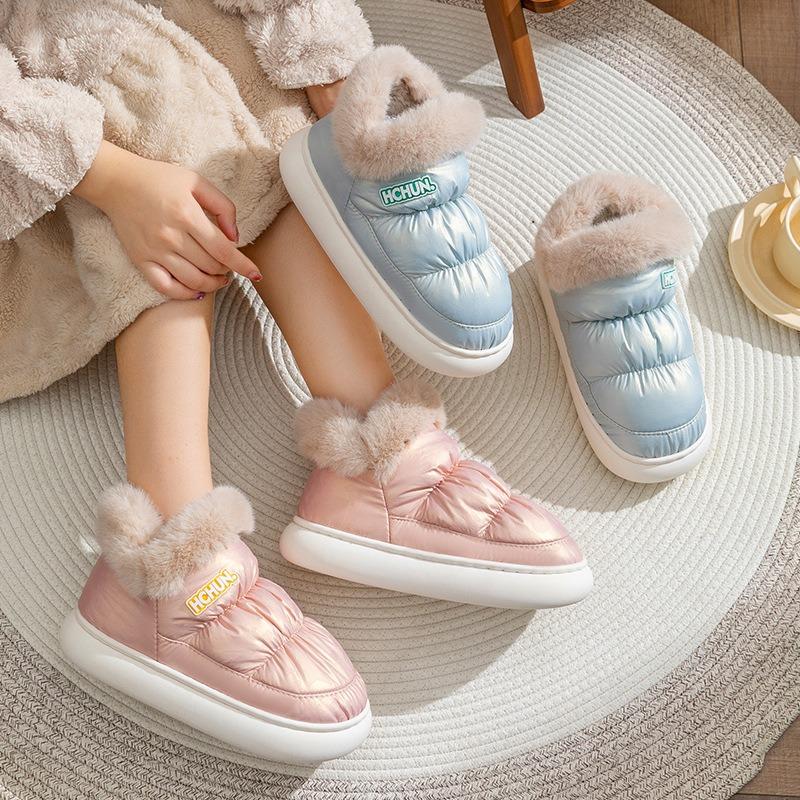 Хлопковая обувь для мужчин и женщин зимой, подходит для использования дома в помещении с толстым бархатом и теплыми хлопковыми сапогами