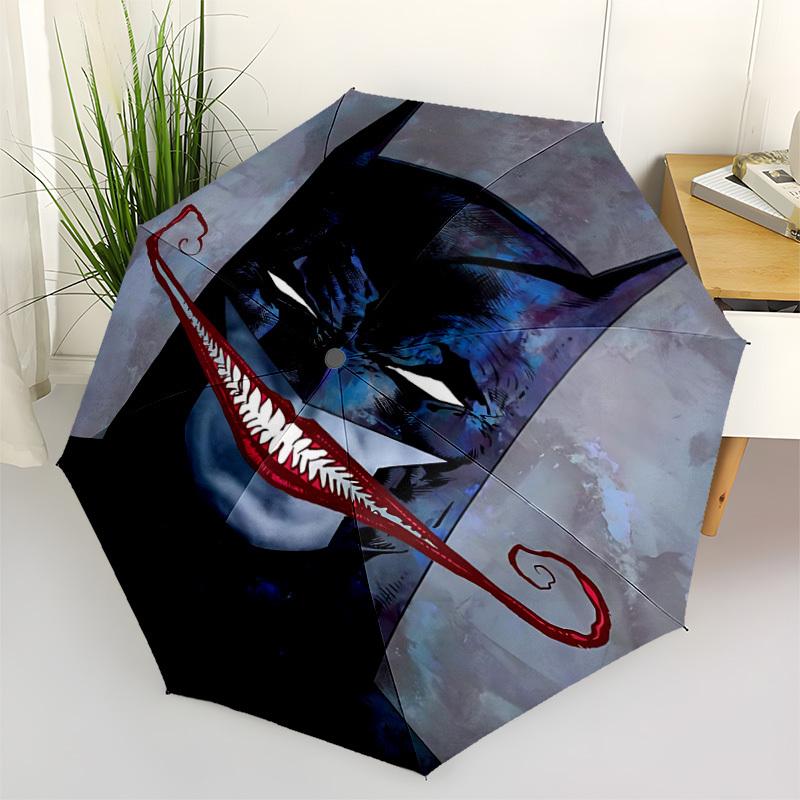 1pc Batman Joker Automatic Folding Umbrella - Compact 8-Rib Design, Durable Plastic & Iron, F104036