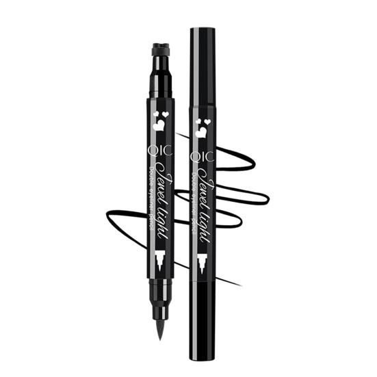 Двусторонняя подводка для глаз, очаровательная звезда, сердце, цветок, черная жидкая подводка для глаз, ручка, принадлежности для макияжа глаз