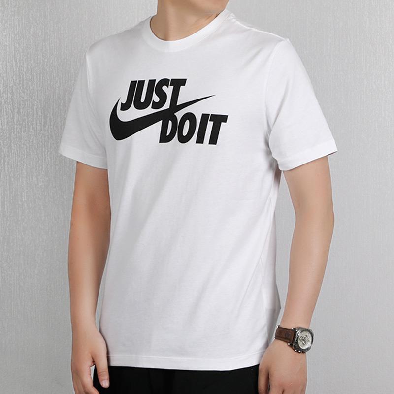 Nike Letter Print Crew Neck Short Sleeve T-Shirt And Sports Shorts Set Men Sets AR5007-100+DV9345-010
