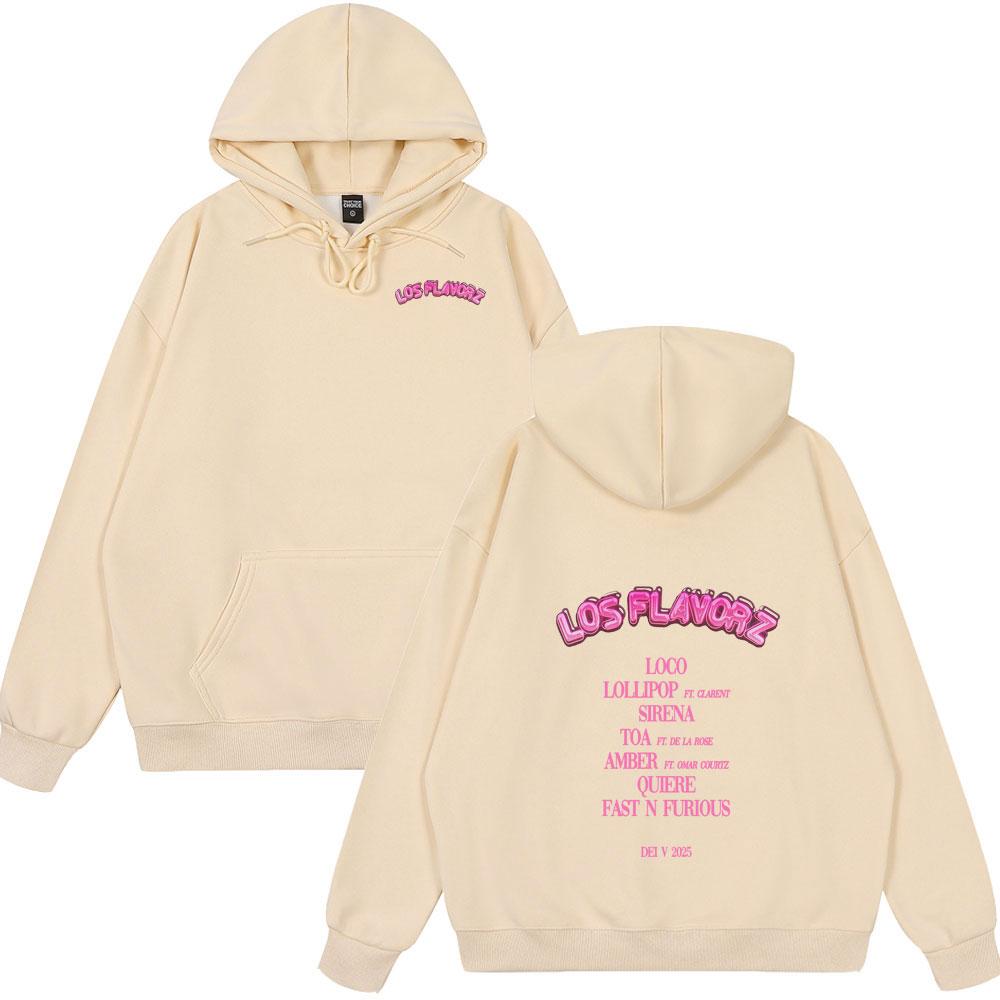 Rapper Dei V LOS FLAVORZ 2025 Album Hoodie Men Women Clothes Vintage Hip Hop Tops Casual Cotton Harajuku Oversized Men's Hoodies