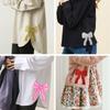 8pcs Colorful Bowknot Iron-On Patches,Green Geometric Knit Fabric Appliques, All-Season Polyester Clothing Decoration for Skirts.