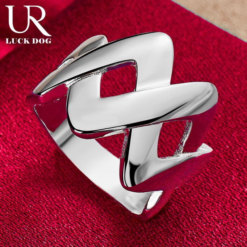 925 Sterling Silver Number 8 Geometric Ring Fashion Wedding Jewelry