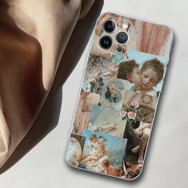 Мягкий силиконовый чехол для телефона с рисунком в стиле Ренессанс для iPhone 14 13 12 11 Pro Mini XS MAX 8 7 6 Plus X XS XR