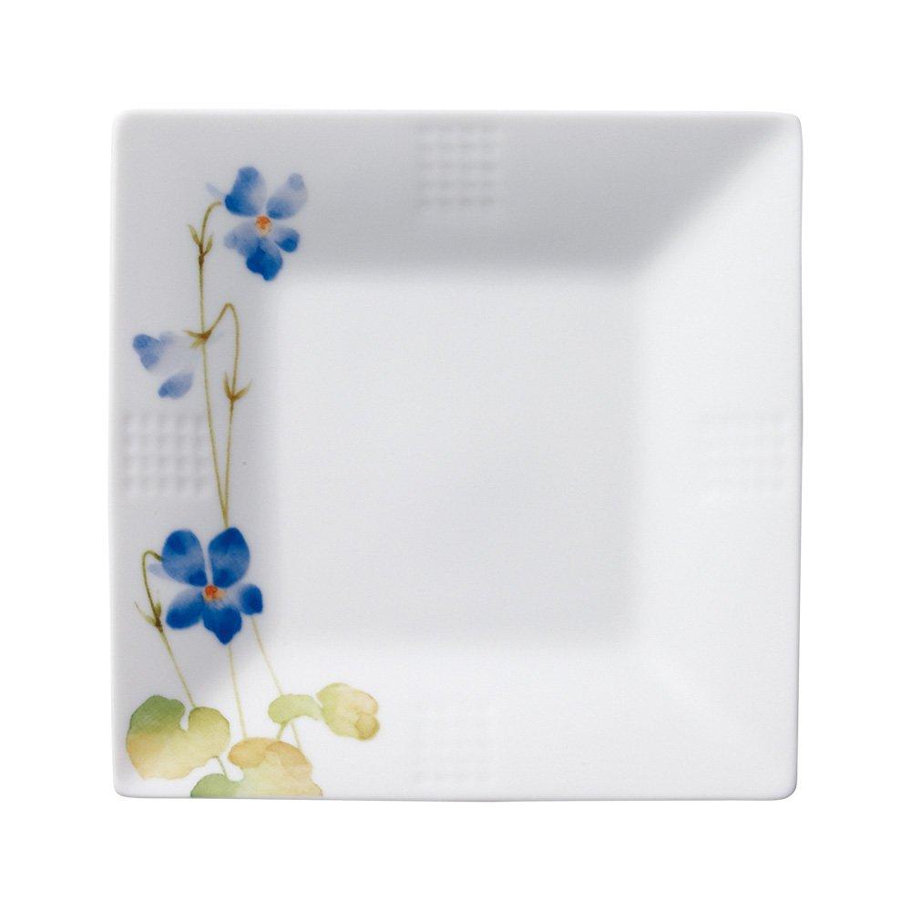 Noritake Квадратные тарелки (Набор из 5) 15см "Путь Востока" (Путь к Азуме) Можно мыть в микроволновой печи и посудомоечной машине, Тонкий фарфор, F10194/1654-15
