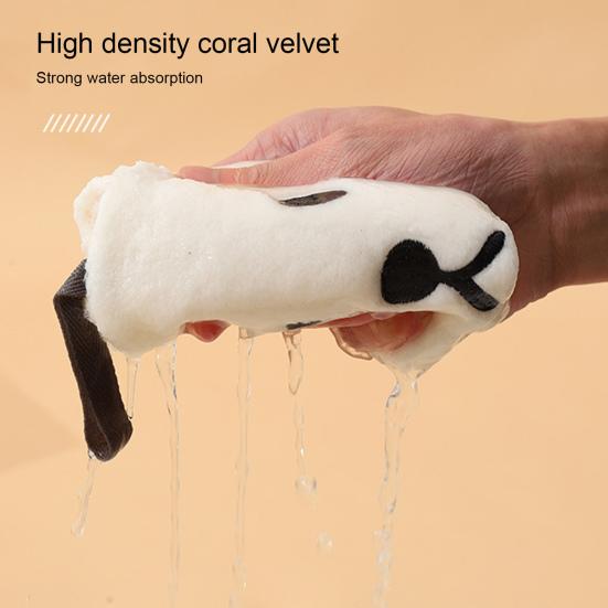 Подвесное полотенце для протирания без флуоресцентных агентов Сухие руки с антипригарным маслом Удобное подвесное полотенце с милым медведем и уткой Хозяйственные принадлежности