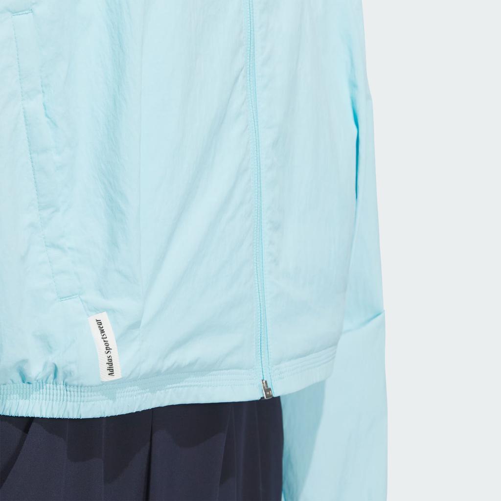adidas Куртка с логотипом, короткая, с капюшоном, женская, верхняя одежда, молитва, синяя JI6882