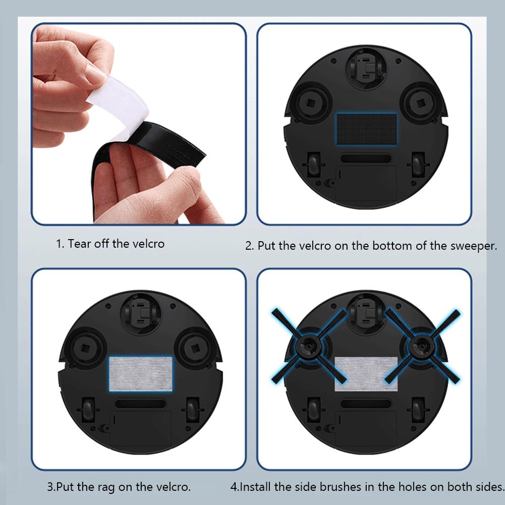 3 In 1 Robot Vacuum Rechargeable Vacuum Mop Robot Strong Suction Compact Cleaning Machine for Pet Hair Stubborn Dirt