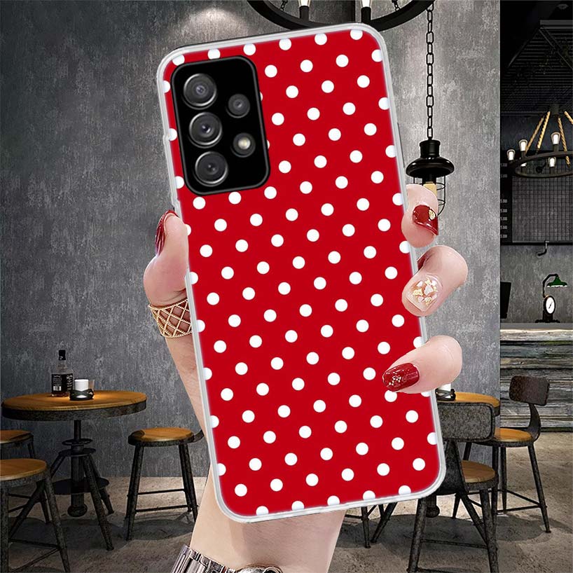 Чехол с принтом в горошек для Samsung Galaxy A12 A22 A32 A52 A72 A02S A51 A50S A71 A70 A31 A20S Note 20 Ultra S10 A10S Galaxy A1