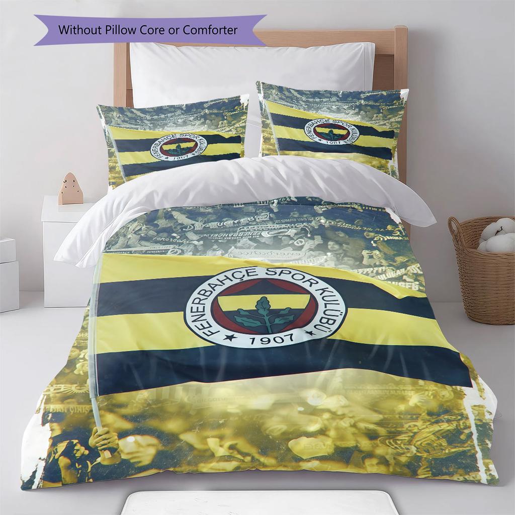 Fenerbahce Players Pattern Bedding Home Decoration Birthday Gift ( 1 duvet cover + 2 pillowcase, without core),fan merchandise.