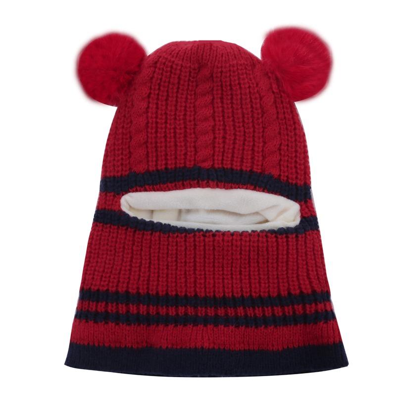 Детская шапка осень и зима плюс бархат толстый теплый шерстяной колпак детский нагрудник защитная шапка для лица высококачественные шапки новая мода