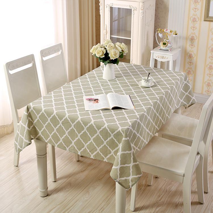 Хлопковая и льняная скатерть Простая пасторальная клетчатая бытовая геометрическая прямоугольная скатерть для кофейного столика Скатерть для обеденного стола