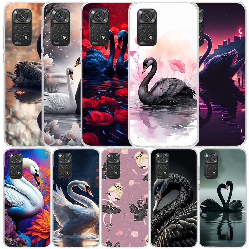 Black Swan Noble Phone Case For Xiaomi Redmi Note 15 14 14S 13 12S 12 Pro Plus 11S 11 11T 11E 10S 10 + Soft TPU Back Cover Redmi