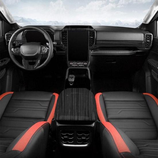 Front Reading Light Switch Cover Trim 2* For Ford Ranger 23-24 Black Wood Grain