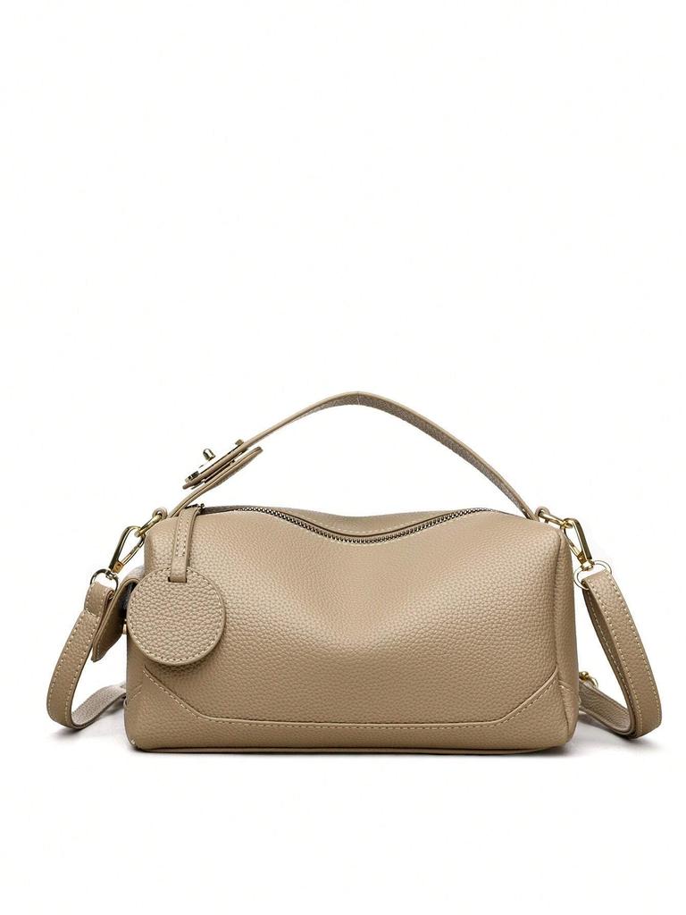 Women's Large Capacity Commuting Light Luxury Soft Leather Bag, Niche Pillow Bag, European Style Hand-held Crossbody Women's Bag