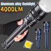 4000LM Torch Light Powerful LED Flashlight  Charging Telescopic Focus Remote Long Strong Hand Lamp Laser Camping  Zoom Display