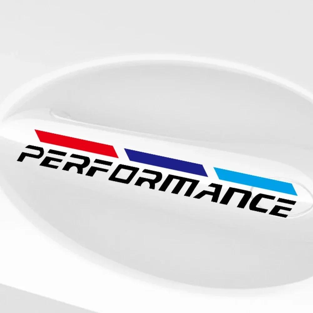 4Pcs Car Door Handel Stickers M Performance Logo For BMW E40 E90 F20 F30 F10 G20 G30 G01 F36 X1 X2 X3 X5 X6 M4 Car Accessories jbzh05