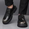 Повседневная мужская кожаная обувь на толстой подошве, Ретро дизайнерский стиль высокого качества, Модная уличная обувь для ходьбы, Для ежедневного отдыха и бизнеса