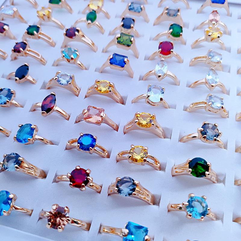 10 шт. простые модные кольца с кристаллами циркона, ювелирные изделия, женские кольца allry
