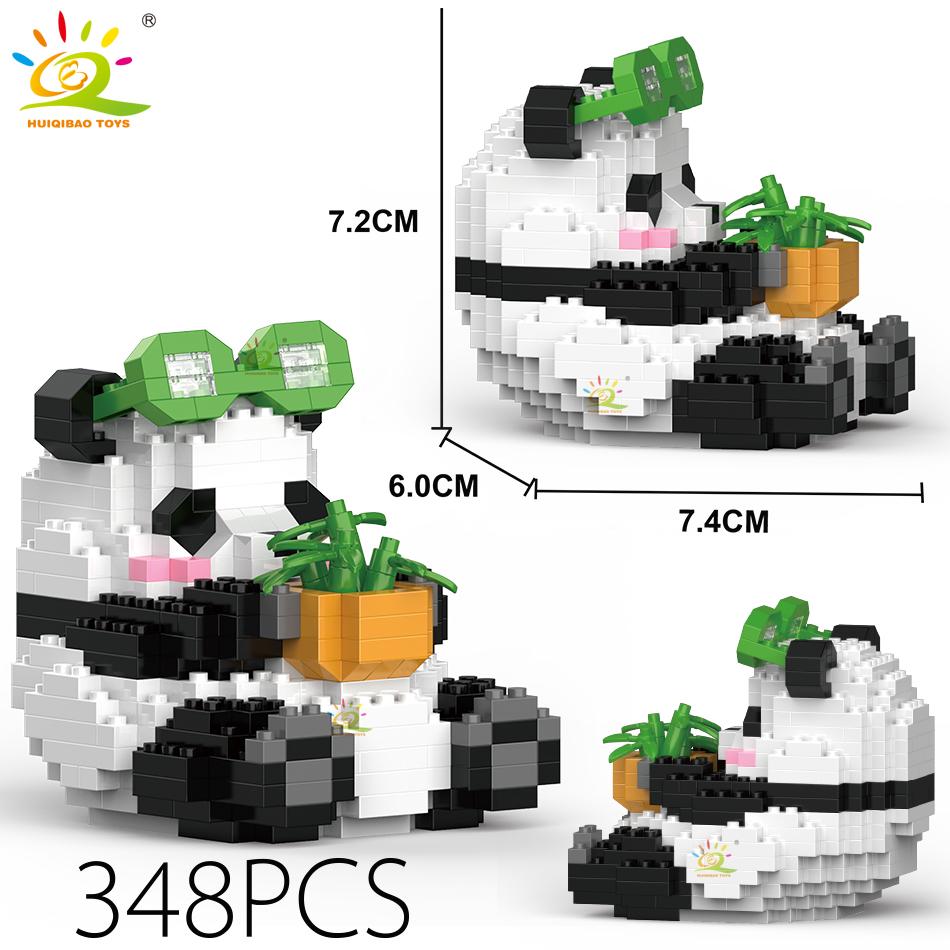 Non-Toxic Mini Cute Panda Micro Building Blocks 3D Diamond Model Animals Bricks Diy City Construction Toys For Children Kids Gift