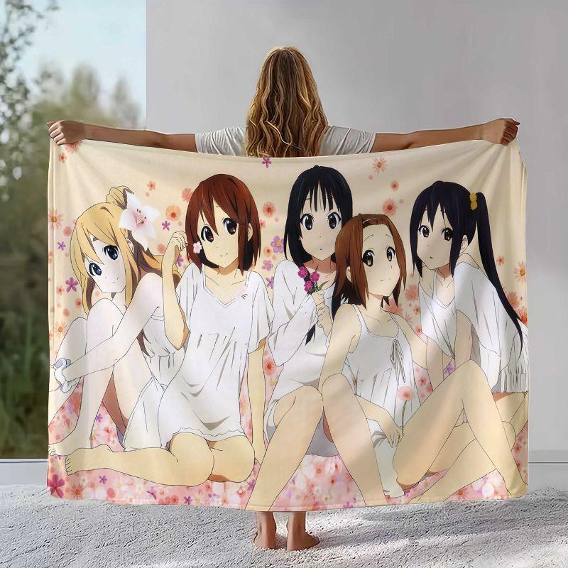 K-ON Милая Девочка Хирасава Юи Мультяшное Фланелевое Одеяло, Ультра Мягкий Теплый Плюшевый Плед для Дома, Спальни, Кровати, Дивана, Офиса, Кемпинга
