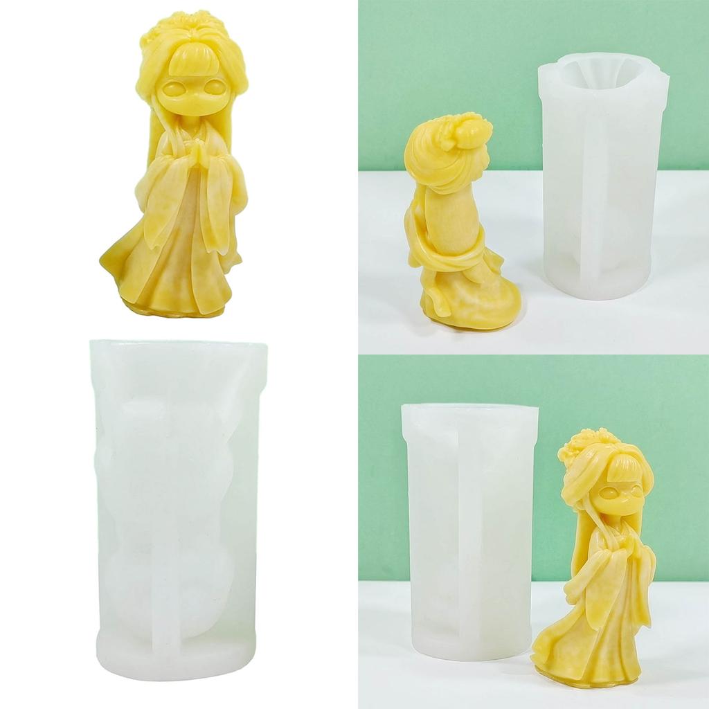 Ancient Doll Candle Silicone Mold 3D Girl Aromatherapy Plaster Soap Resin Mold DIY Chocolate Cake Baking Tool Home Decor