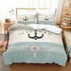 3D Anchor Bedding Set Luxury Quilt and Pillow Case 2/3pcs AU180 * 210 Single/Double Bed Holiday Gift Soft Home Textile