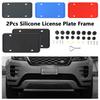 2Pcs Anti-Rust Silicone License Plate Frame Gm American Cars Black License Plate Frame Bracket Without Damaging The Paint