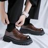 Модные мужские кожаные туфли, увеличивающие рост, модные и повседневные, новый стиль, стильные, деловые, мужские, на толстой подошве, высокого качества, модные мужские туфли